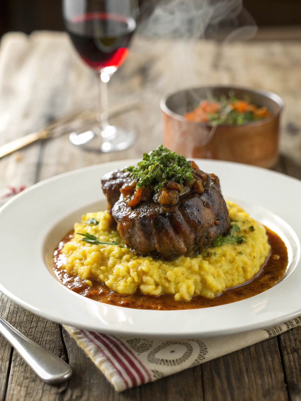 Braised veal shank with gremolata