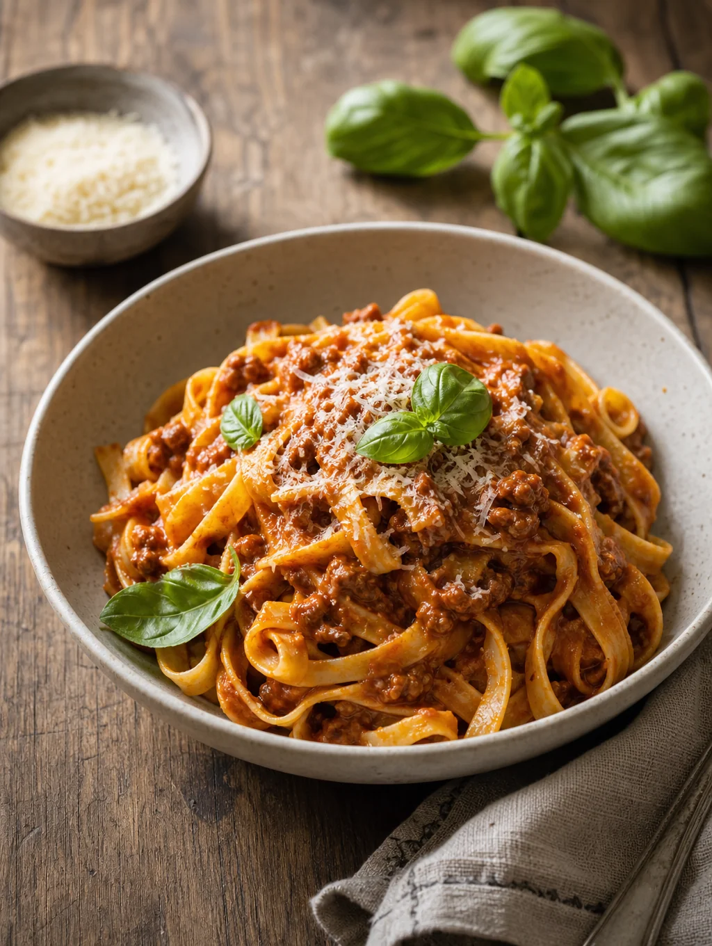 Handmade tagliatelle with beef ragu
